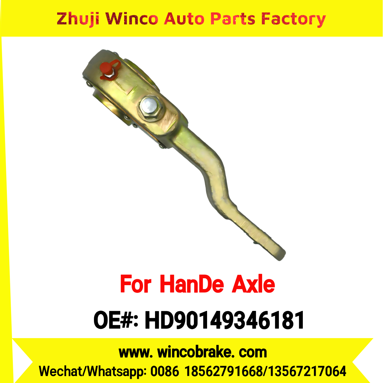 Winco OEM HD90149346181 Manual Slack Adjuster for Suit to China HanDe Axle 40T Front Right 1 Hole 20 Teeth Brake Systems