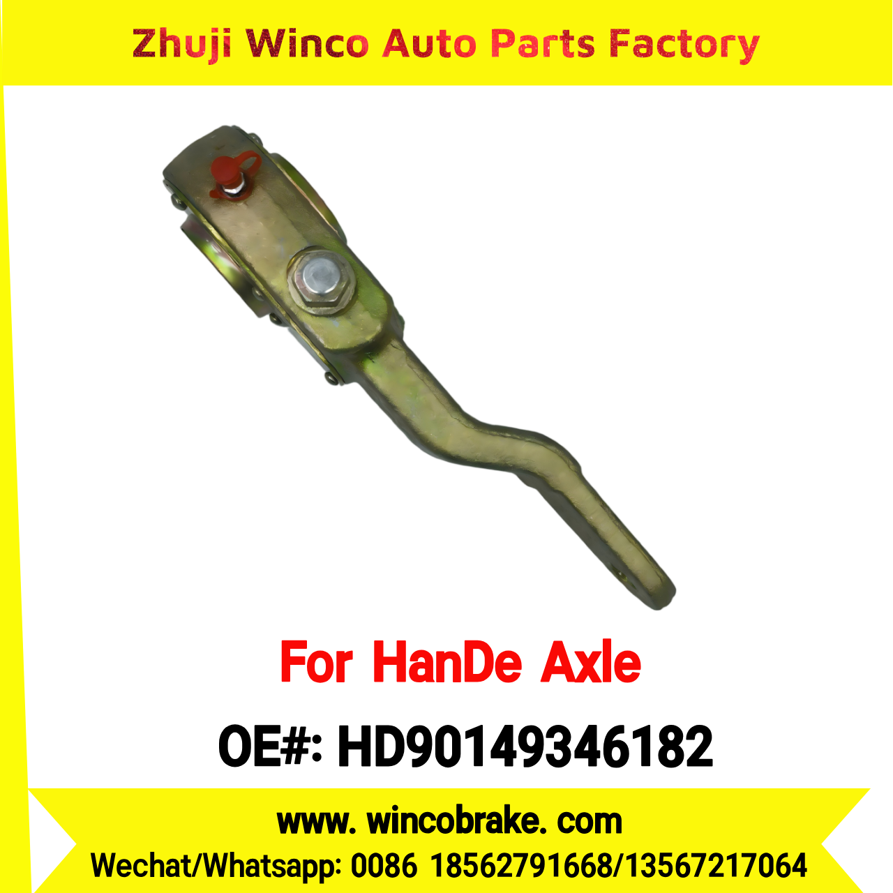 Winco OEM HD90149346182 Manual Slack Adjuster for Suit to China HanDe Axle 40T Front Left 1 Hole 20 Teeth Brake Systems