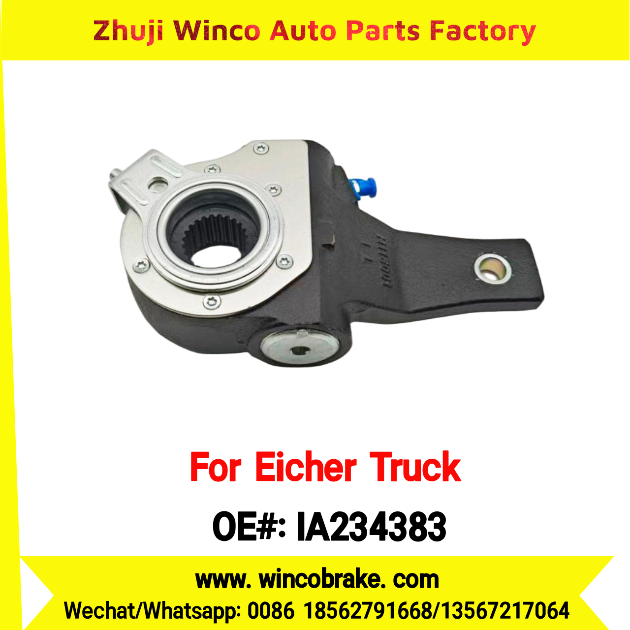 Winco OEM IA234383 India Truck Parts New Automatic Brake Slack Adjuster 24x1.25 LH Small 24 Teeth for Eicher Truck Brakes Replace SUIT TO INDIAN Eicher Truck