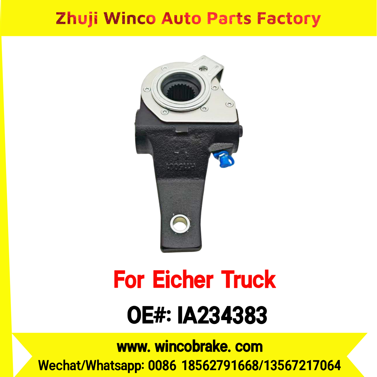 Winco OEM IA234383 India Truck Parts New Automatic Brake Slack Adjuster 24x1.25 LH Small 24 Teeth for Eicher Truck Brakes Replace SUIT TO INDIAN Eicher Truck