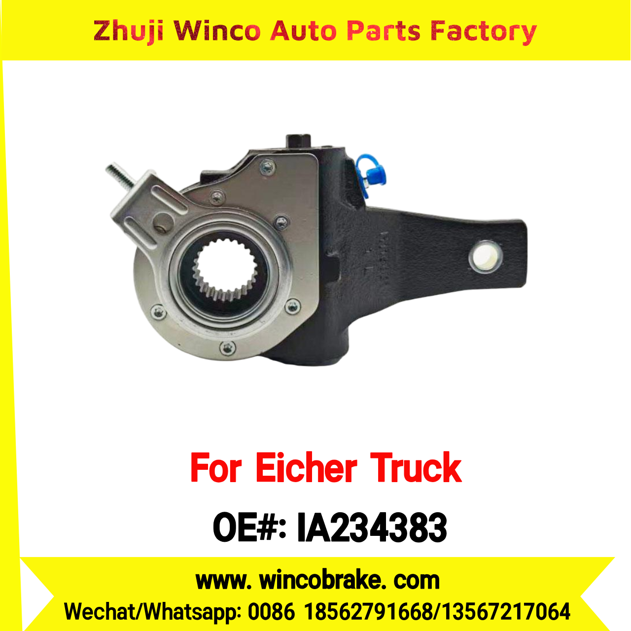Winco OEM IA234383 India Truck Parts New Automatic Brake Slack Adjuster 24x1.25 LH Small 24 Teeth for Eicher Truck Brakes Replace SUIT TO INDIAN Eicher Truck