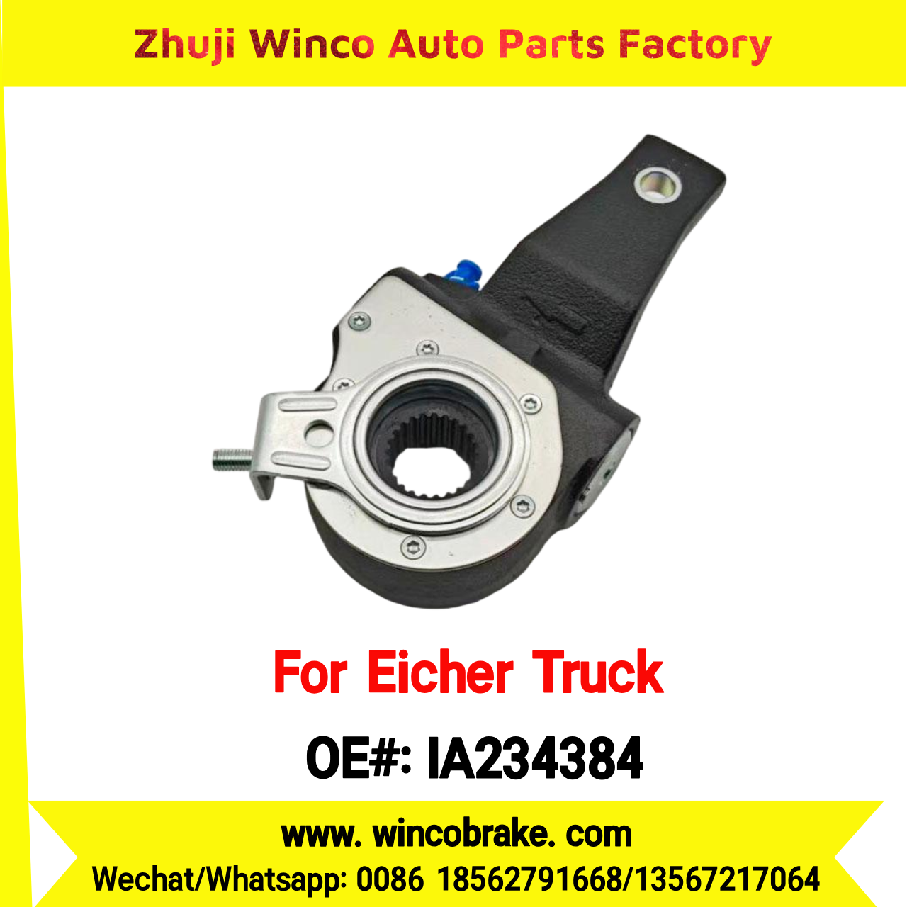 Winco OEM IA234384 India Truck Parts New Automatic Brake Slack Adjuster 24x1.25 RH Small 24 Teeth for Eicher Truck Brakes Replace SUIT TO INDIAN Eicher Truck
