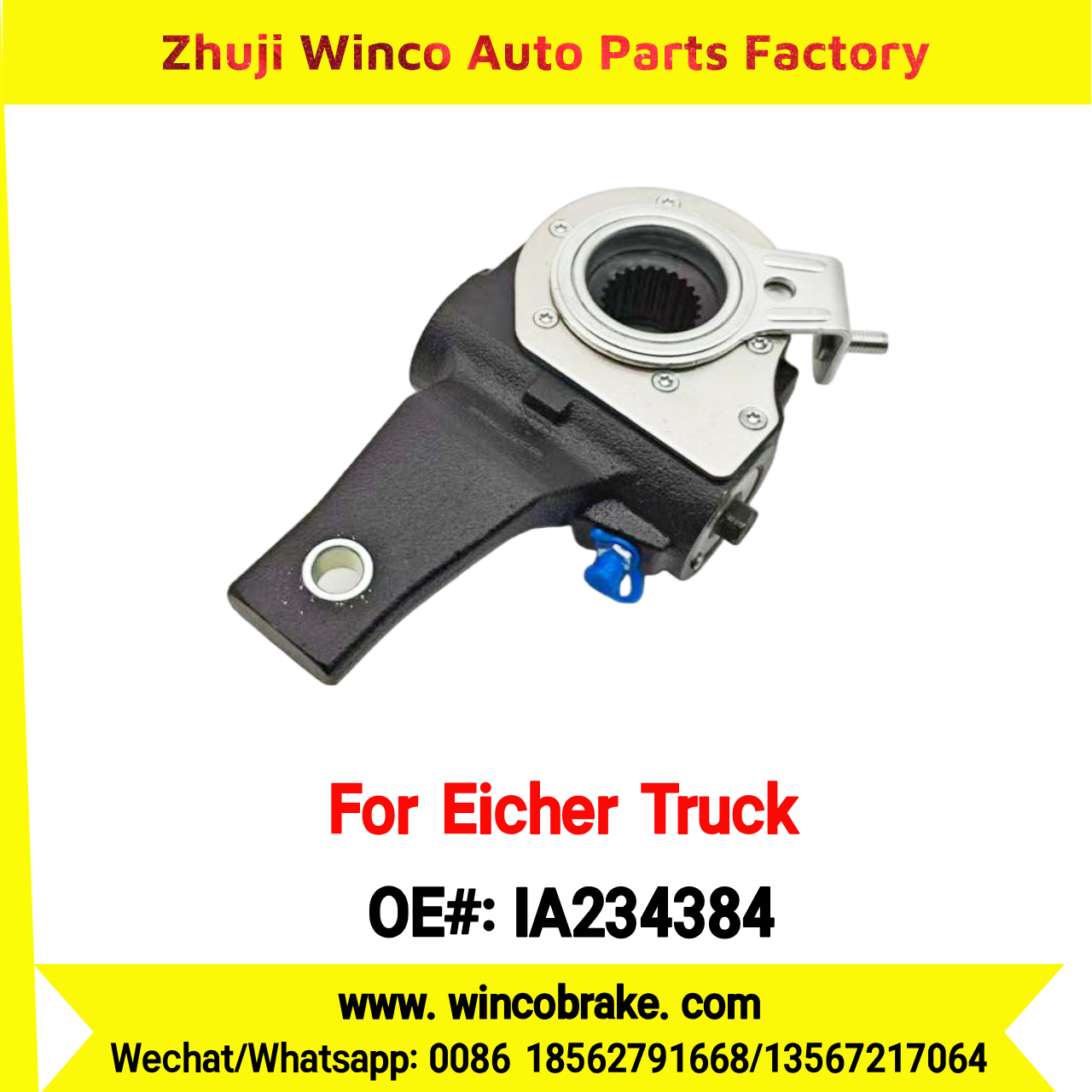 Winco OEM IA234384 India Truck Parts New Automatic Brake Slack Adjuster 24x1.25 RH Small 24 Teeth for Eicher Truck Brakes Replace SUIT TO INDIAN Eicher Truck