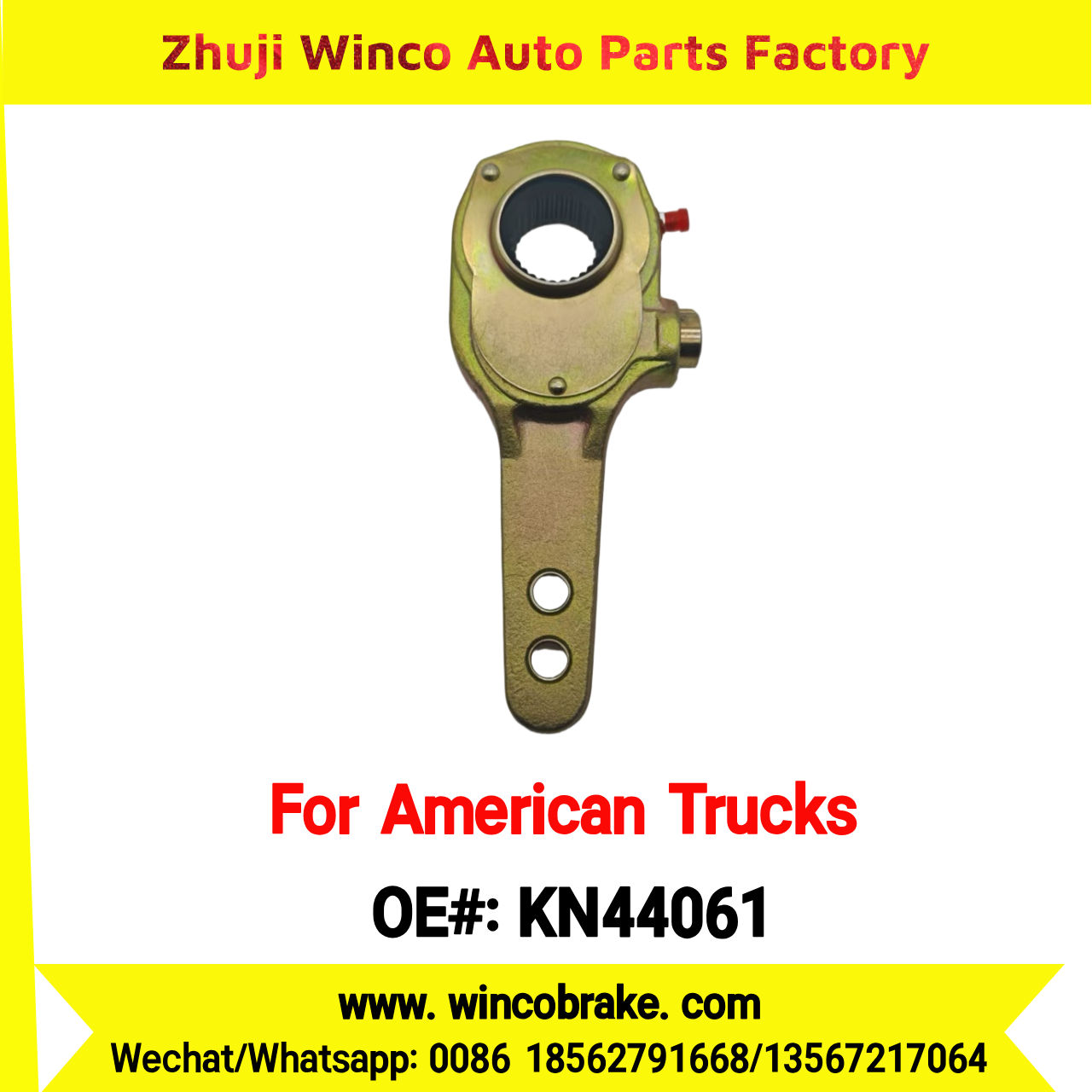 Winco OEM KN44061 Manual Brake Slack Adjuster Semi Truck Trailer Straight 28 Spline Brake Systems Accessory American Trucks Type To Replace Haldex KN44061