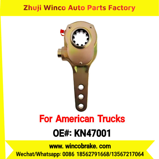 Winco OEM KN47001 Manual Brake Adjuster with Straight Arm for Truck Brake Systems 3 Holes 10 Teeth