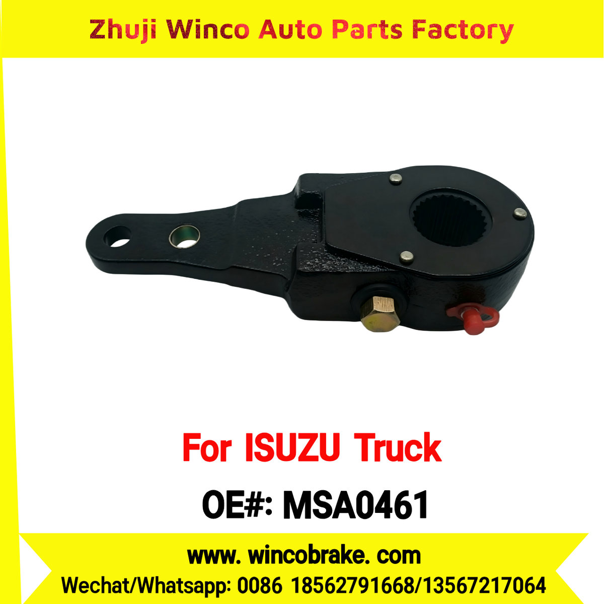 Winco OEM MSA0461 Manual Slack Adjuster for Suit to Japanese ISUZU Trucks 67300013728 25 Teeth Spare Parts to Fit Trailer for Southeast Asia Market