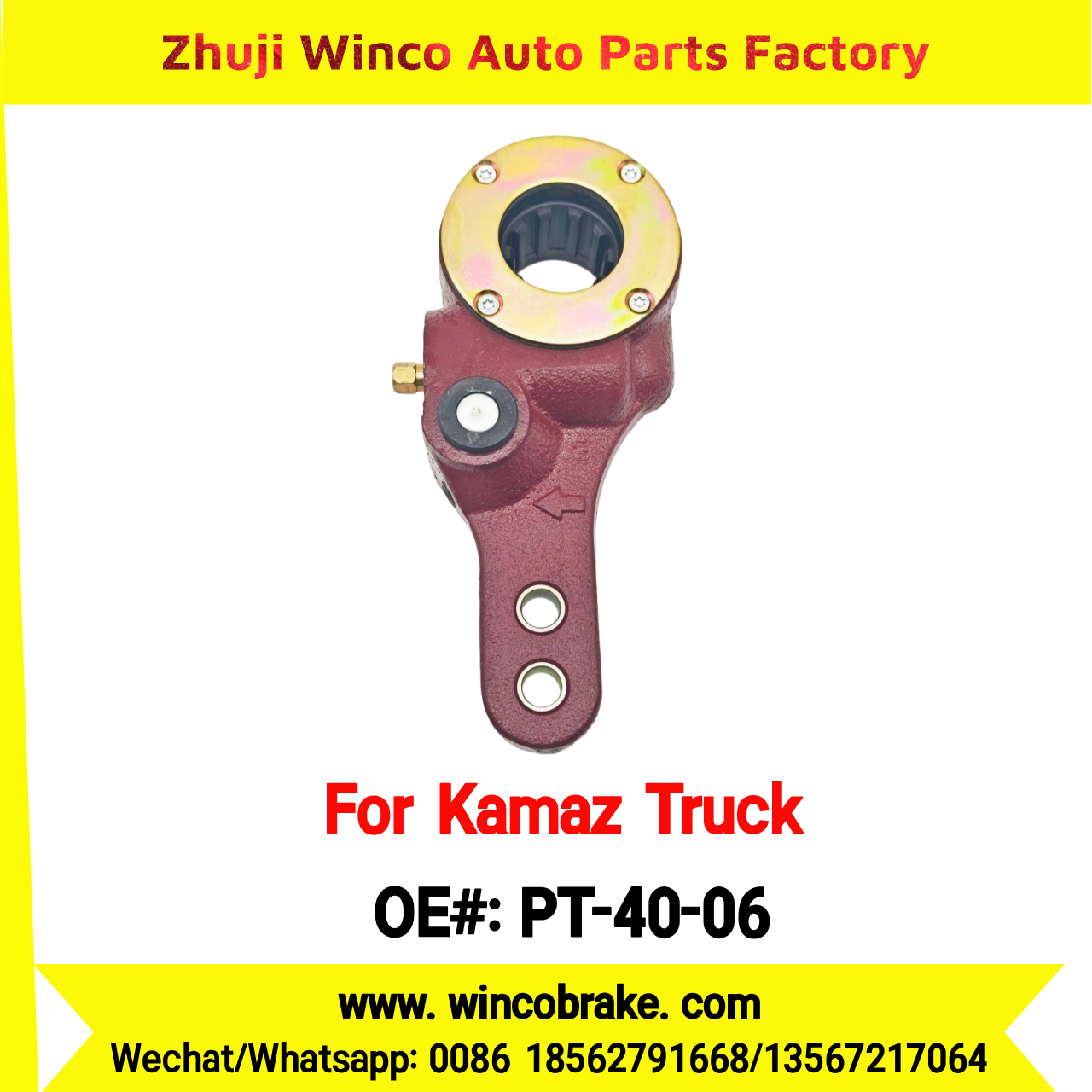 Winco OEM PT-40-06 Automatic Slack Adjuster for 10 Teeth KAMAZ Truck ПАЗ, КрАЗ, КАвЗ to Replace HALDEX Russian Heavy Duty