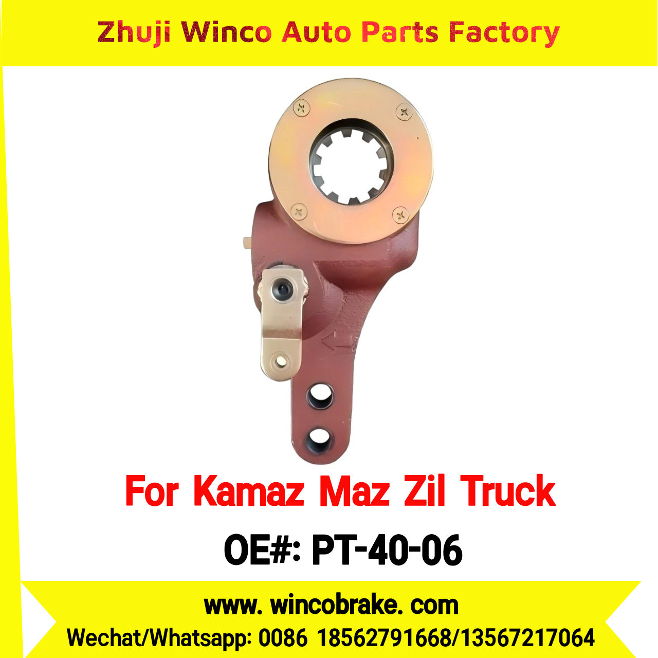 Winco OEM PT-40-06 Automatic Slack Adjuster for 10 Teeth KAMAZ Truck ПАЗ, КрАЗ, КАвЗ to Replace HALDEX Russian Heavy Duty