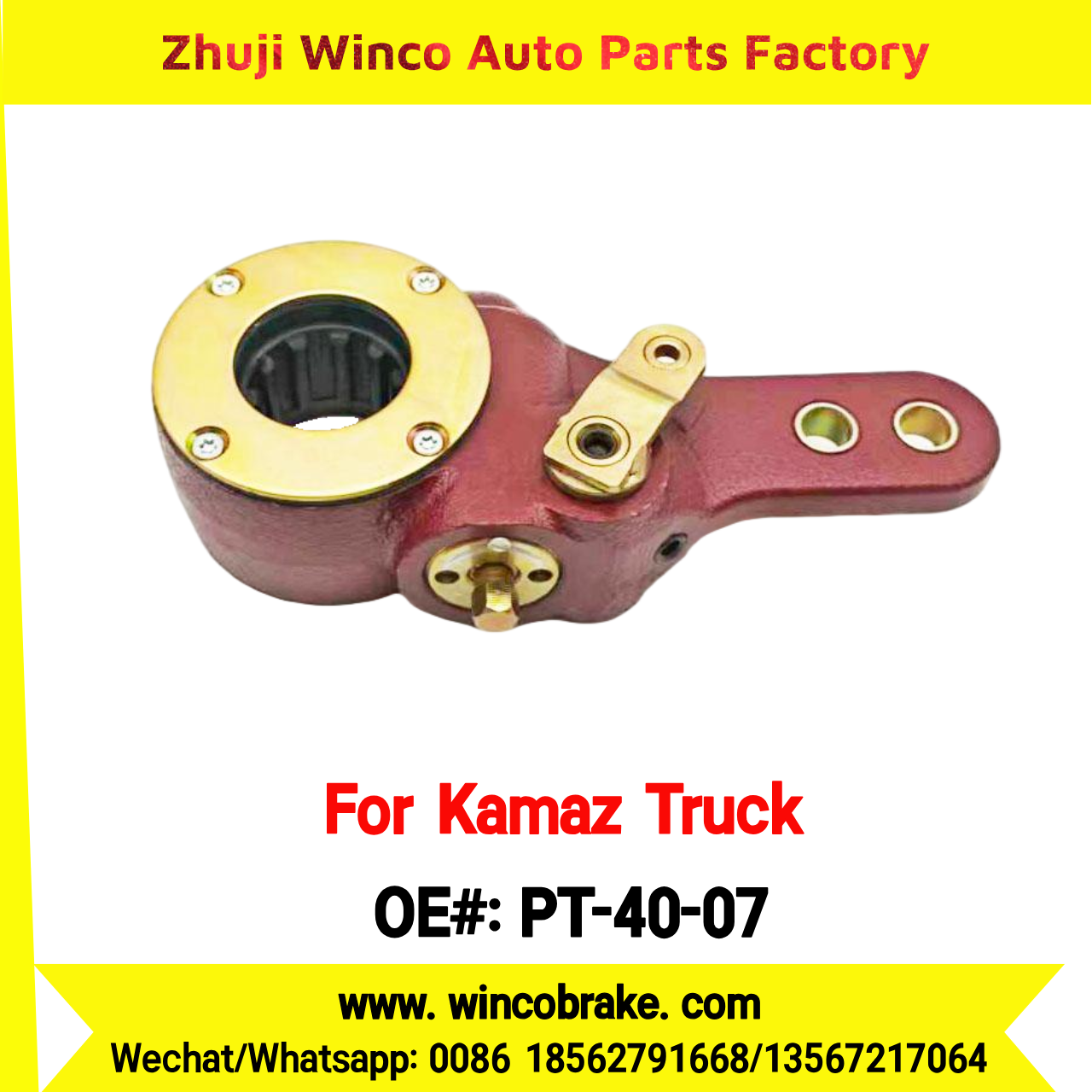 Winco OEM PT-40-07 Automatic Slack Adjuster for 10 Teeth KAMAZ Truck ПАЗ, КрАЗ, КАвЗ to Replace HALDEX Russian Heavy Duty