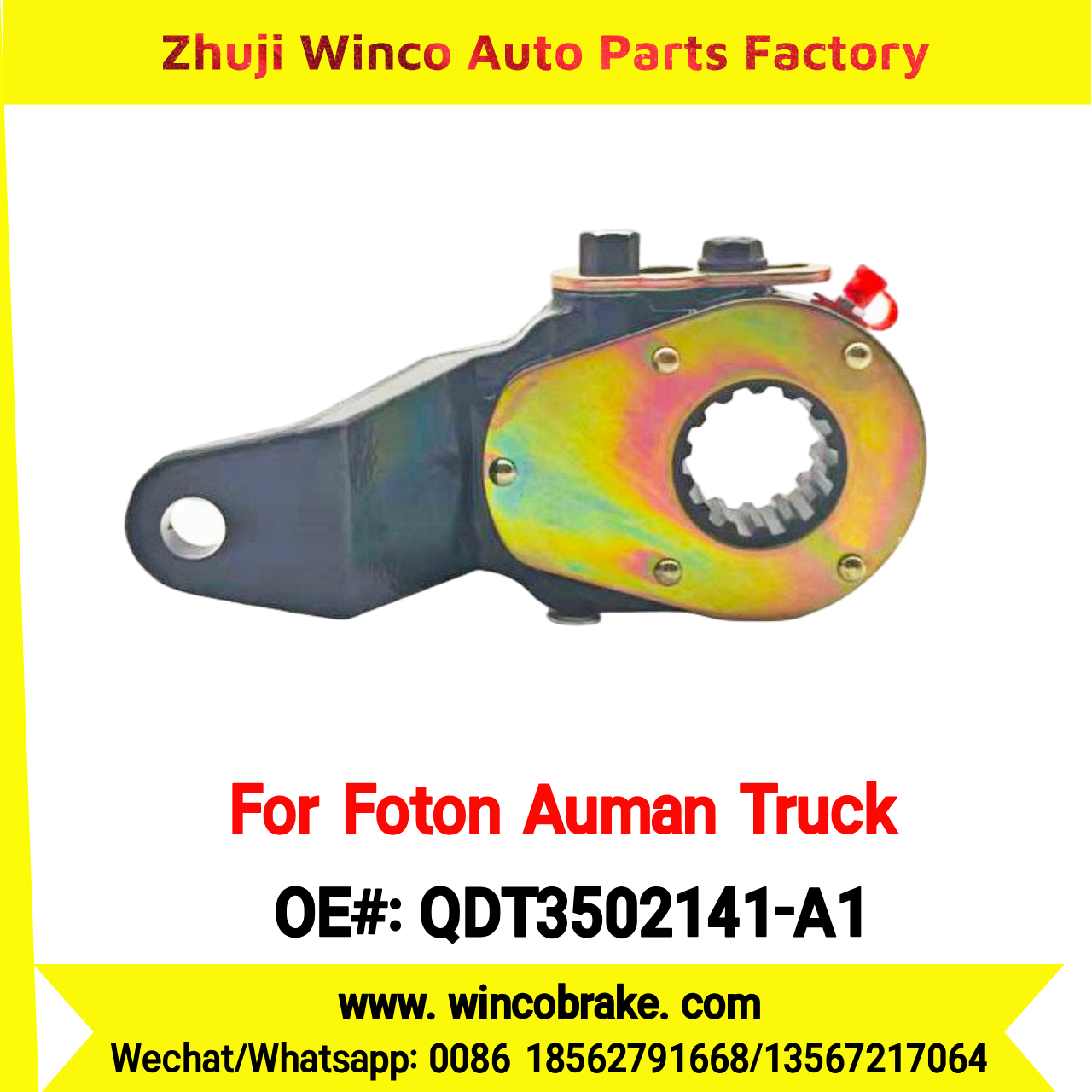 Winco OEM QDT3502141-A1 Manual Slack Adjuster for Suit to Chinese Foton Auman Truck 14 Teeth