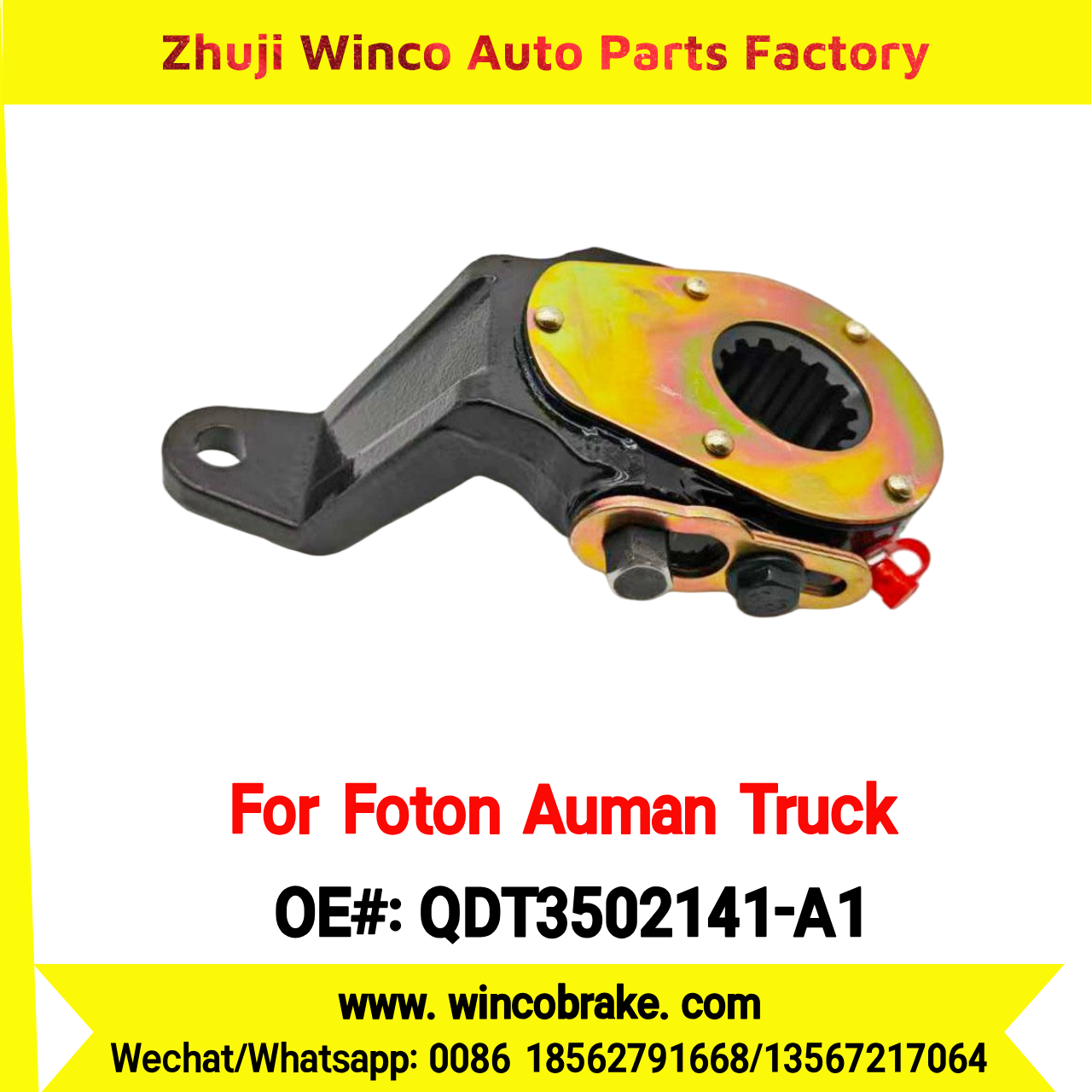 Winco OEM QDT3502141-A1 Manual Slack Adjuster for Suit to Chinese Foton Auman Truck 14 Teeth