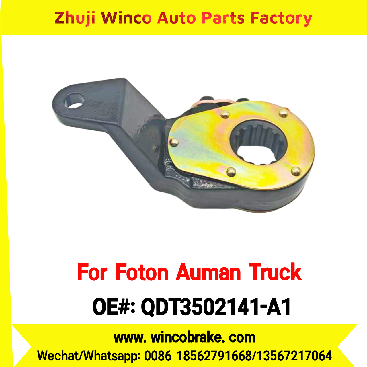 Winco OEM QDT3502141-A1 Manual Slack Adjuster for Suit to Chinese Foton Auman Truck 14 Teeth