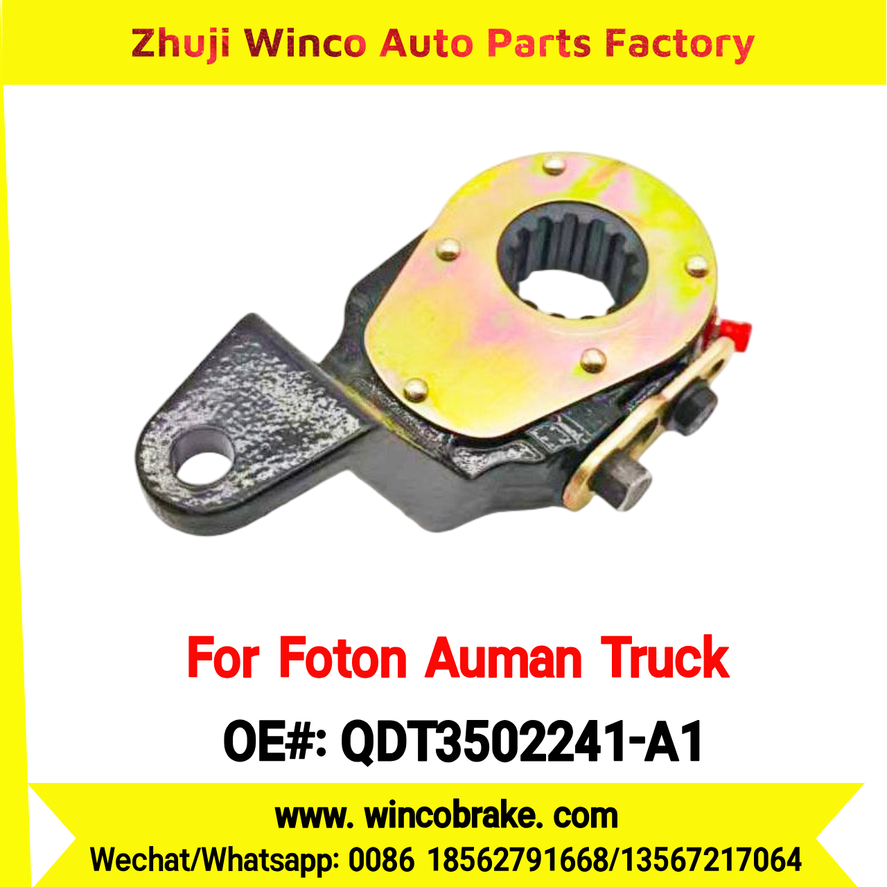 Winco OEM QDT3502241-A1 Manual Slack Adjuster for Suit to Chinese Foton Auman Truck 14 Teeth