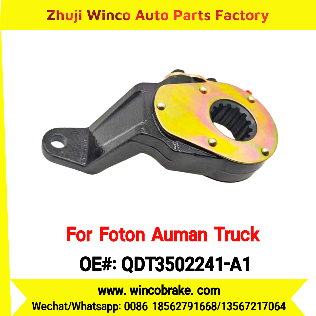 Winco OEM QDT3502241-A1 Manual Slack Adjuster for Suit to Chinese Foton Auman Truck 14 Teeth