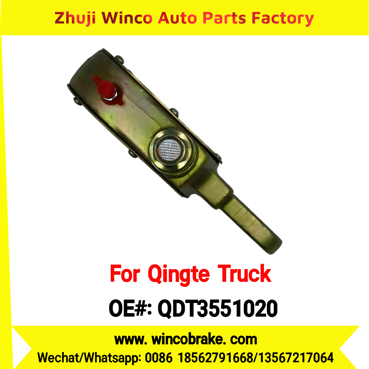 Winco OEM QDT3551020 Manual Slack Adjuster for Suit to Chinese Qingte Truck Thin Type 153 Rear Back 14 Teeth