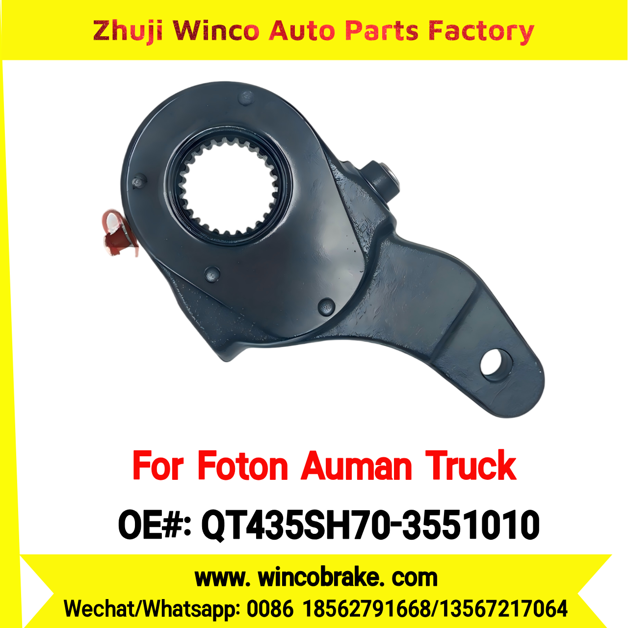 Winco OEM QT435SH70-3551010 Manual Slack Adjuster for Suit to Chinese Foton Auman Truck GTL Back 26 Teeth