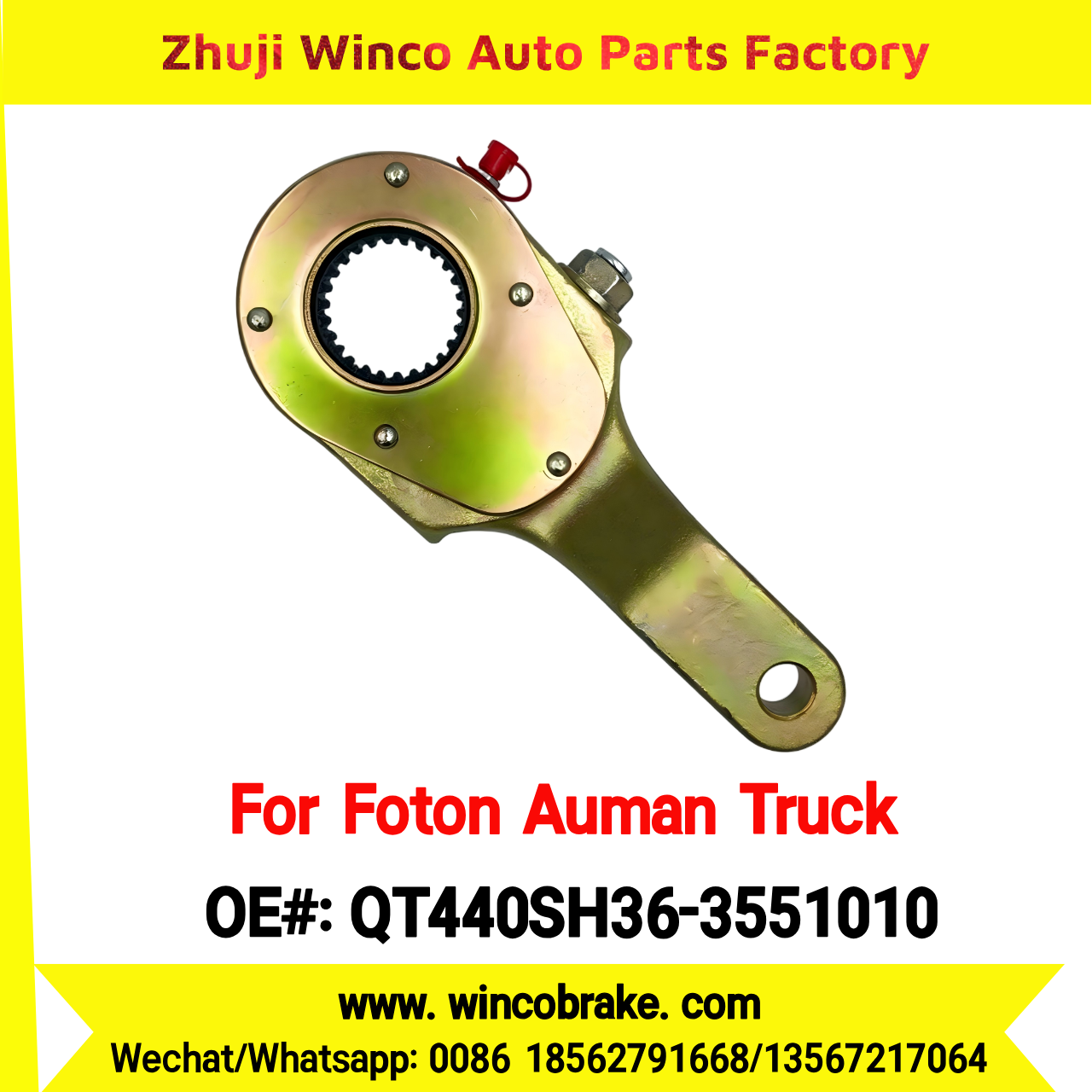 Winco OEM QT440SH36-3551010 Manual Slack Adjuster for Suit to Chinese Foton Auman Truck 26 Teeth