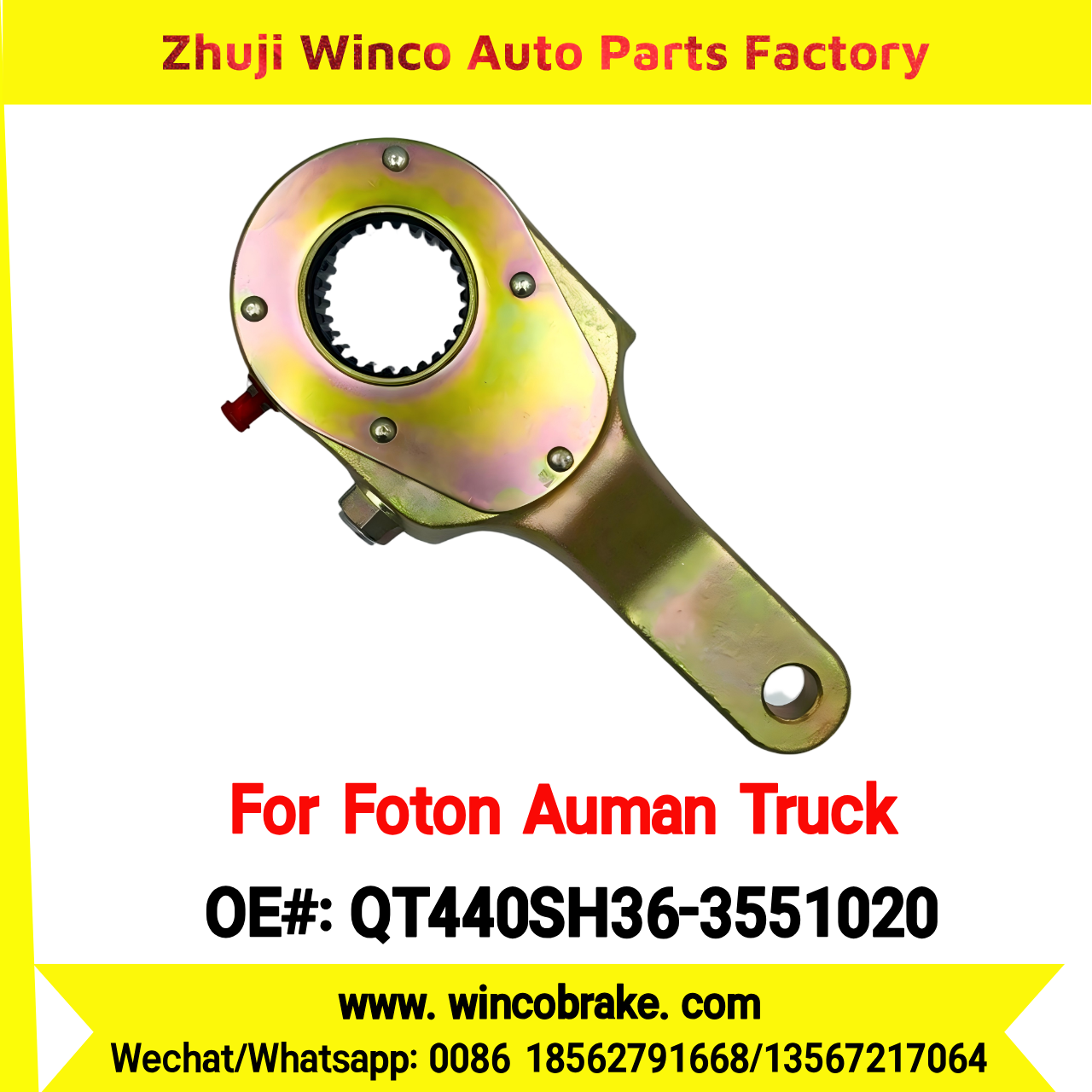 Winco OEM QT440SH36-3551020 Manual Slack Adjuster for Suit to Chinese Foton Auman Truck 26 Teeth