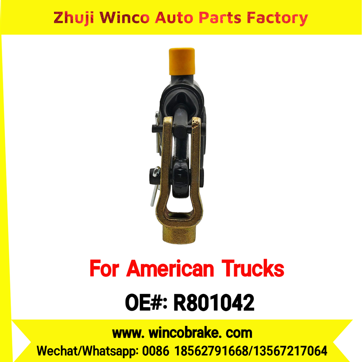 Winco OEM R801042 Automatic Slack Adjuster for Truck Brake Systems 1.5''-10 SPLINE 6'' ARM 10 Teeth Replacement SUIT TO AMERICAN TRUCKS MACK/INTERNATIONAL/FREIGHTLINER TRUCKS