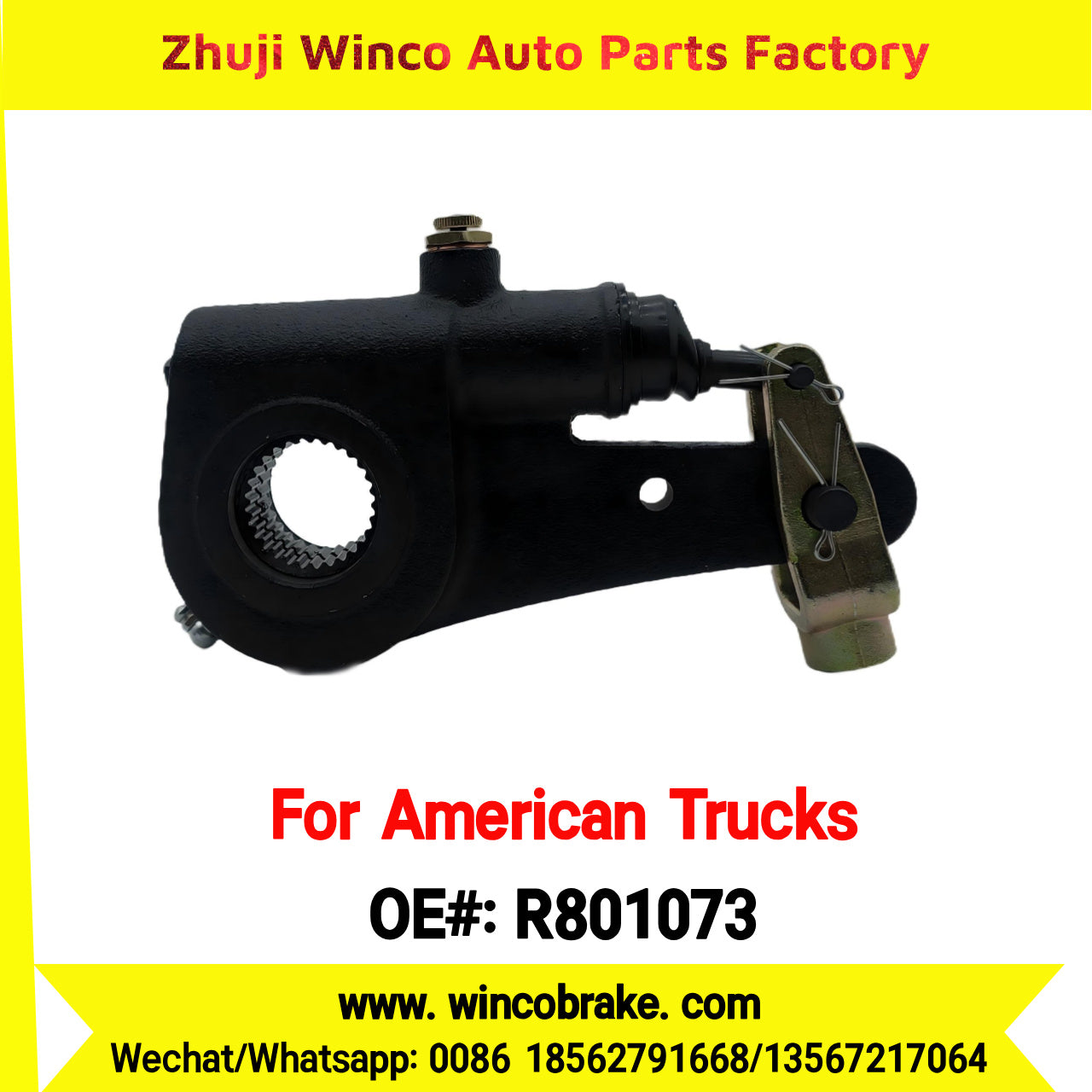 Winco OEM R801073 Automatic Slack Adjuster for Meritor R801073 / 139.2831 / E11401 28 Spline 5.5" Truck Brake Systems