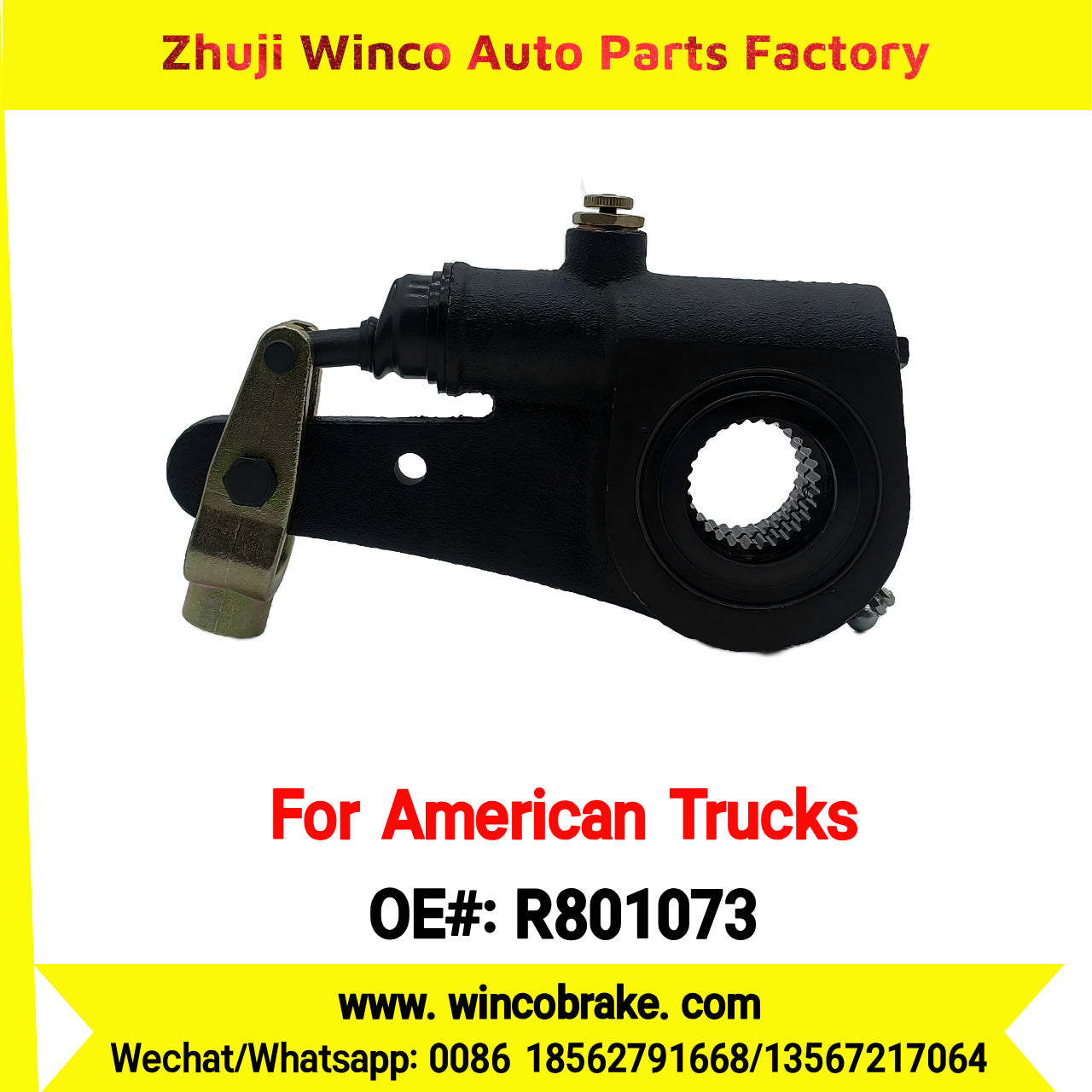 Winco OEM R801073 Automatic Slack Adjuster for Meritor R801073 / 139.2831 / E11401 28 Spline 5.5" Truck Brake Systems