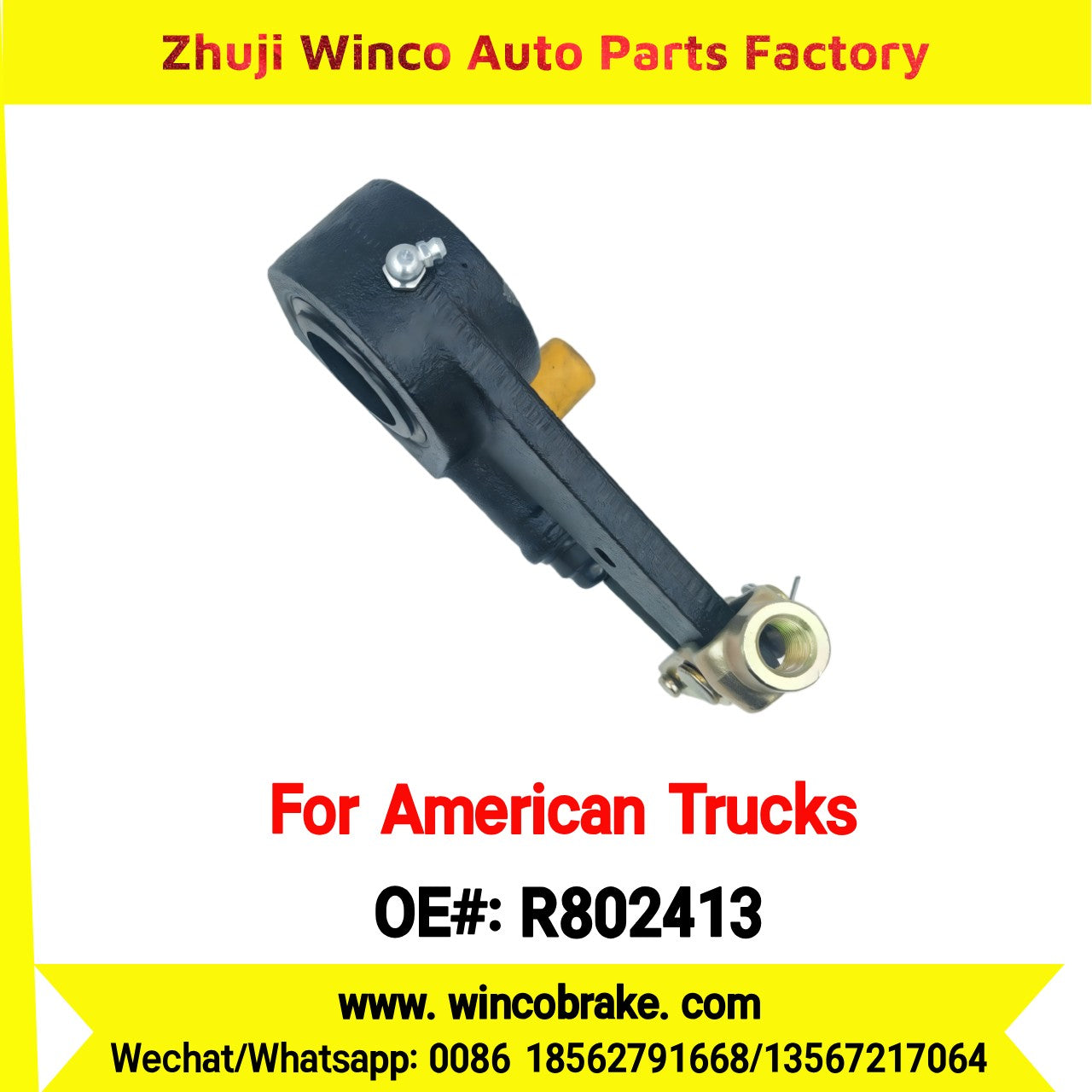 Winco OEM R802413 Automatic Slack Adjuster for Truck Brake Systems 28 Teeth Meritor R802413 Replacement SUIT TO AMERICAN TRUCKS