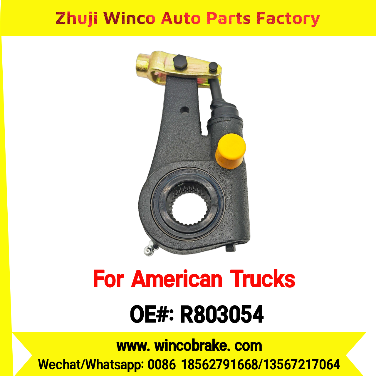 Winco OEM R803054 Automatic Slack Adjuster for Truck Brake Systems 6''- 28 TEETH TYPE 1 Meritor R803055 Replacement SUIT TO AMERICAN TRUCKS