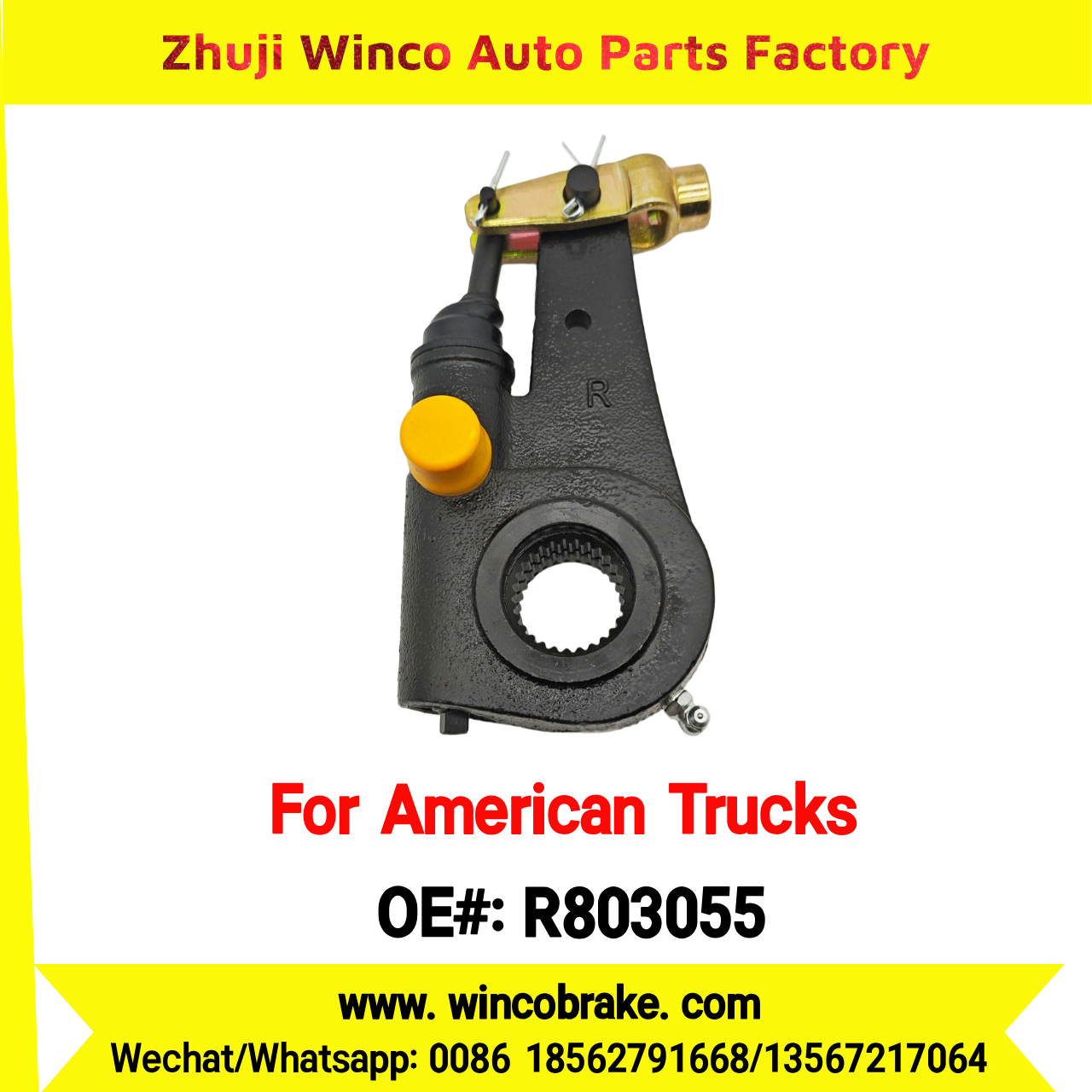 Winco OEM R803055 Automatic Slack Adjuster for Truck Brake Systems 6''- 28 TEETH TYPE 2 Meritor R803055 Replacement SUIT TO AMERICAN TRUCKS