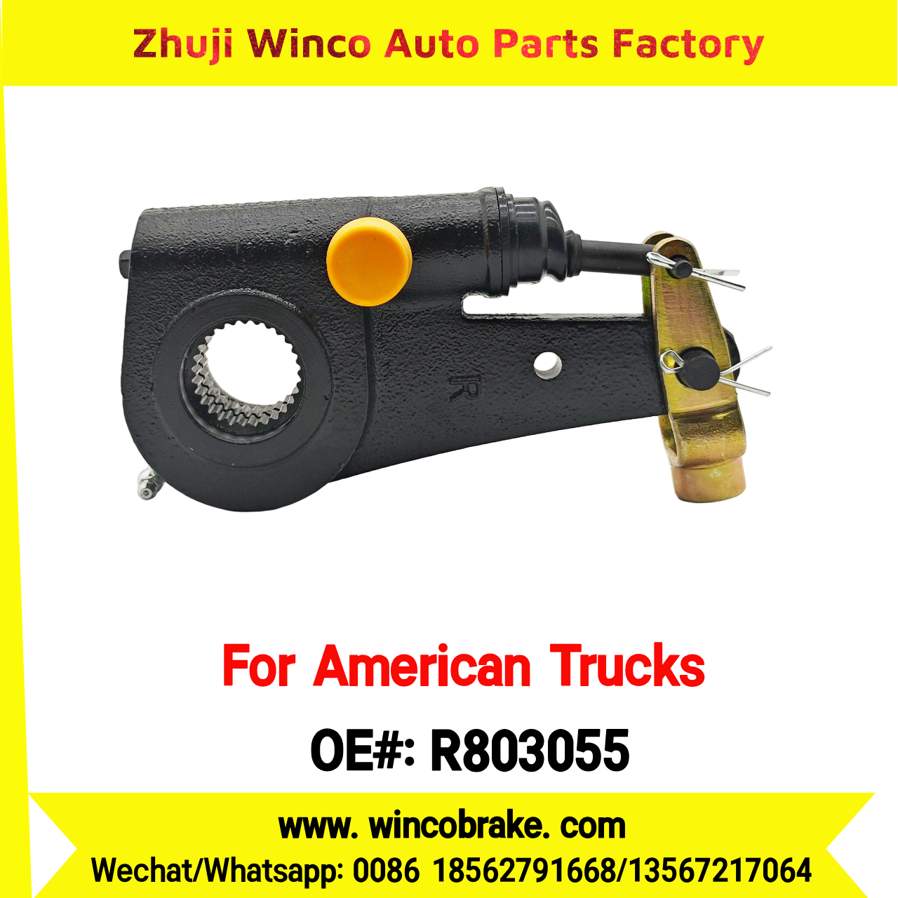 Winco OEM R803055 Automatic Slack Adjuster for Truck Brake Systems 6''- 28 TEETH TYPE 2 Meritor R803055 Replacement SUIT TO AMERICAN TRUCKS