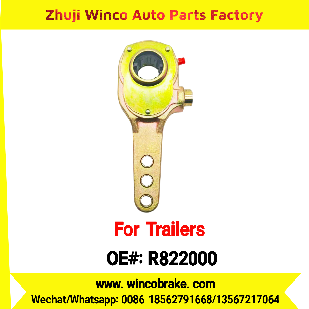 Winco OEM R822000 Manual Slack Adjuster for Suit to INTERNATIONAL/FREIGHTLINER/MACK TRUCKS 3 Holes 10 Teeth SPARE PARTS