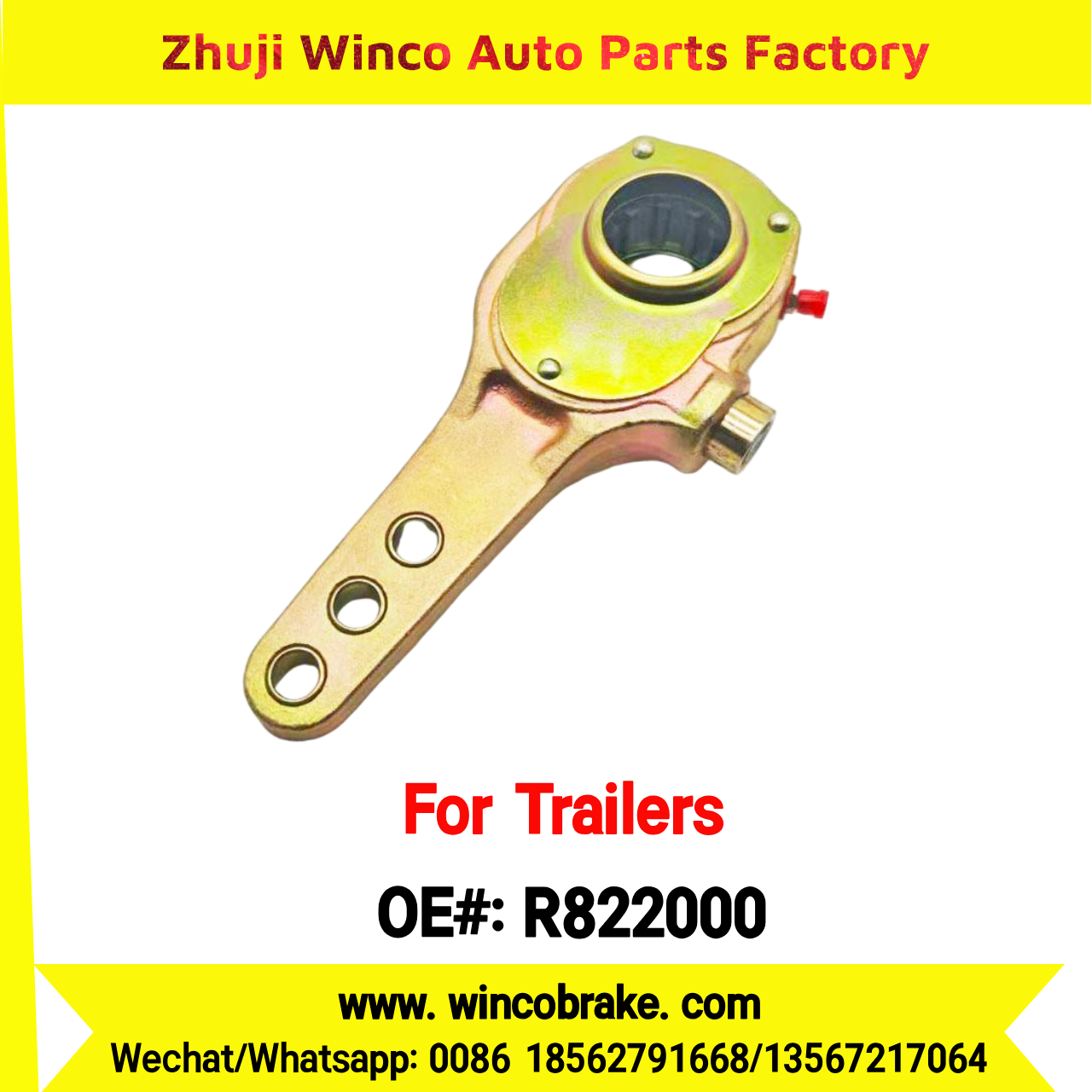 Winco OEM R822000 Manual Slack Adjuster for Suit to INTERNATIONAL/FREIGHTLINER/MACK TRUCKS 3 Holes 10 Teeth SPARE PARTS