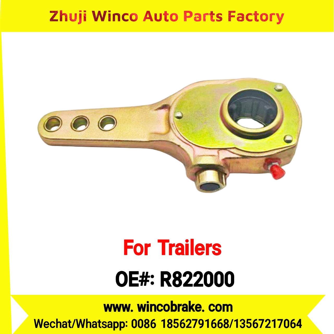 Winco OEM R822000 Manual Slack Adjuster for Suit to INTERNATIONAL/FREIGHTLINER/MACK TRUCKS 3 Holes 10 Teeth SPARE PARTS