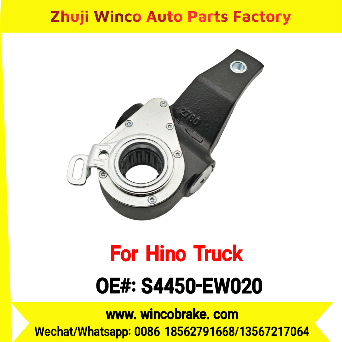 Winco OEM S4450-EW020 Automatic Slack Adjuster Suit to Japanese HINO Truck 500 Series 14 Teeth Spare Parts To Replace Haldex Slack Adjuster Hino 500