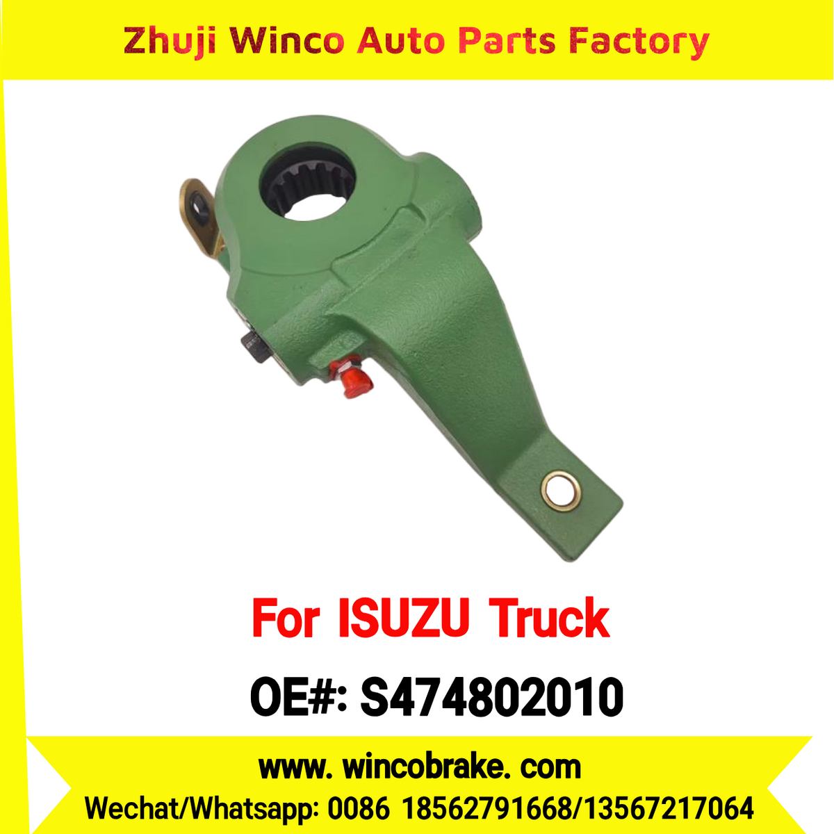 Winco OEM S474802010 Automatic Slack Adjuster 14 Teeth for Suit to Japanese ISUZU Trucks Spare Parts to Fit Truck & Trailer for Southeast Asia Market