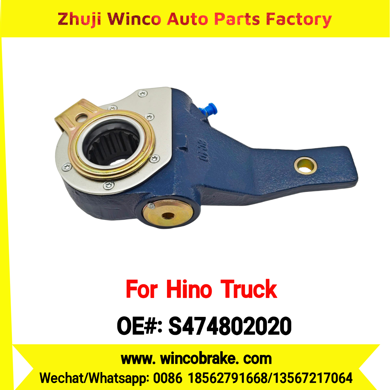Winco OEM S474802020 Automatic Slack Adjuster Suit to Japanese HINO Truck 700 Series 14 Teeth Spare Parts To Replace Haldex Slack Adjuster Hino 700