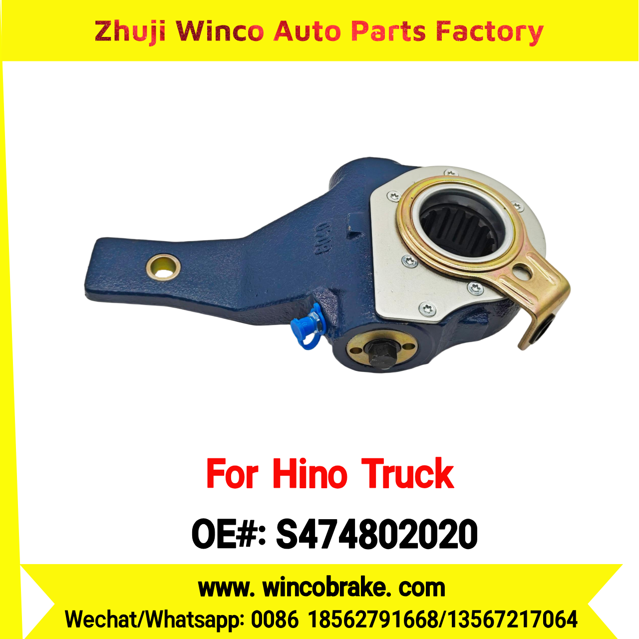 Winco OEM S474802020 Automatic Slack Adjuster Suit to Japanese HINO Truck 700 Series 14 Teeth Spare Parts To Replace Haldex Slack Adjuster Hino 700