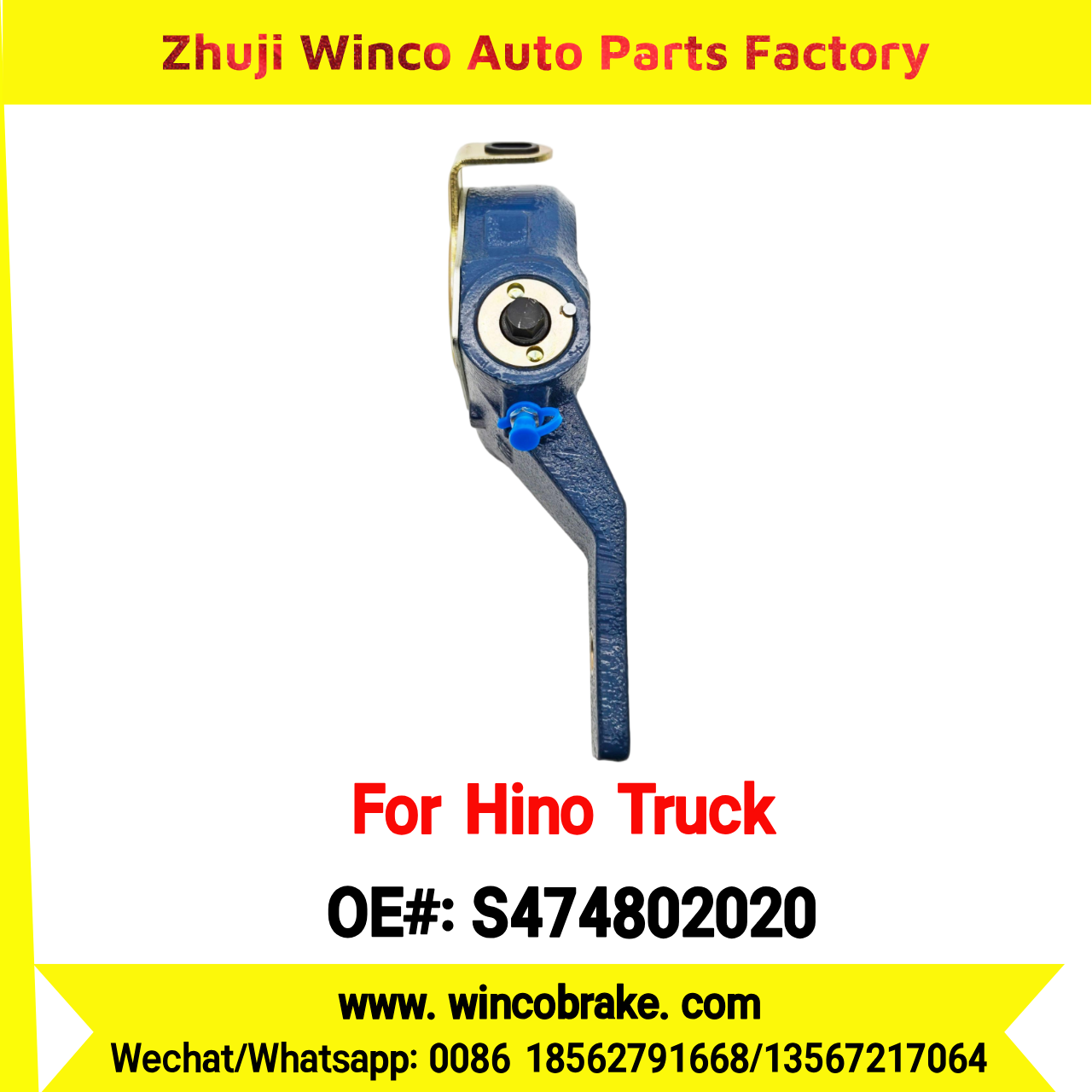 Winco OEM S474802020 Automatic Slack Adjuster Suit to Japanese HINO Truck 700 Series 14 Teeth Spare Parts To Replace Haldex Slack Adjuster Hino 700