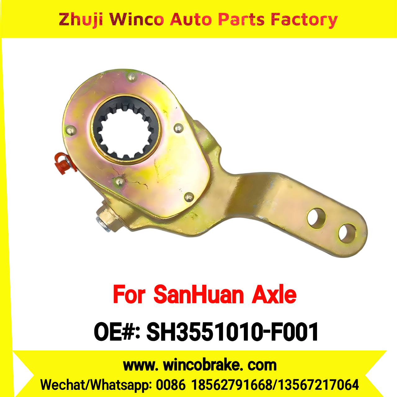 Winco OEM SH3551010-F001 Manual Slack Adjuster for Auto Adjusting Arm for SanHuan Axle Spare Parts X3000 Left 14 Teeth