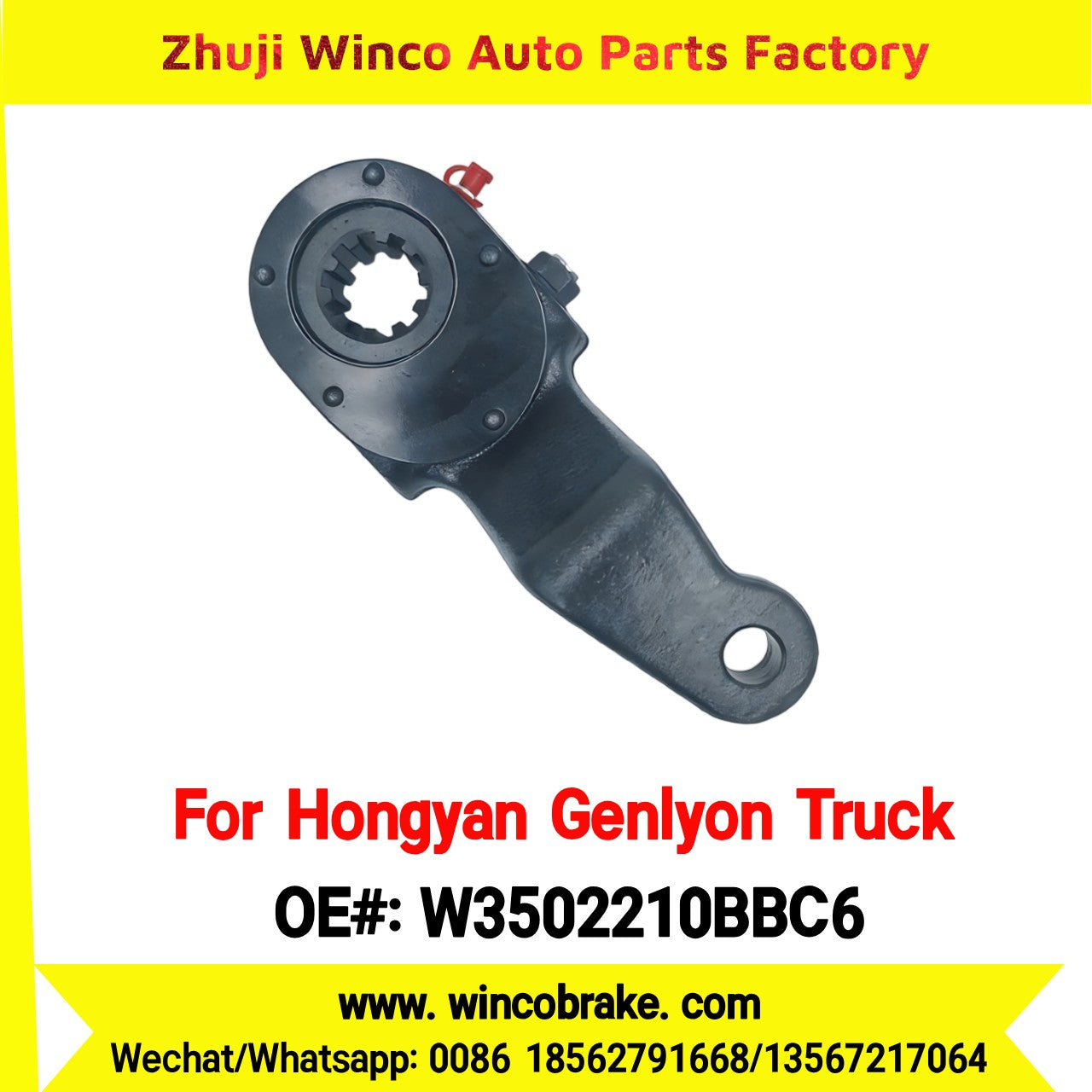 Winco OEM W3502210BBC6 Manual Slack Adjuster for Suit to Chinese Trucks Hongyan Genlyon Back Right 10 Teeth