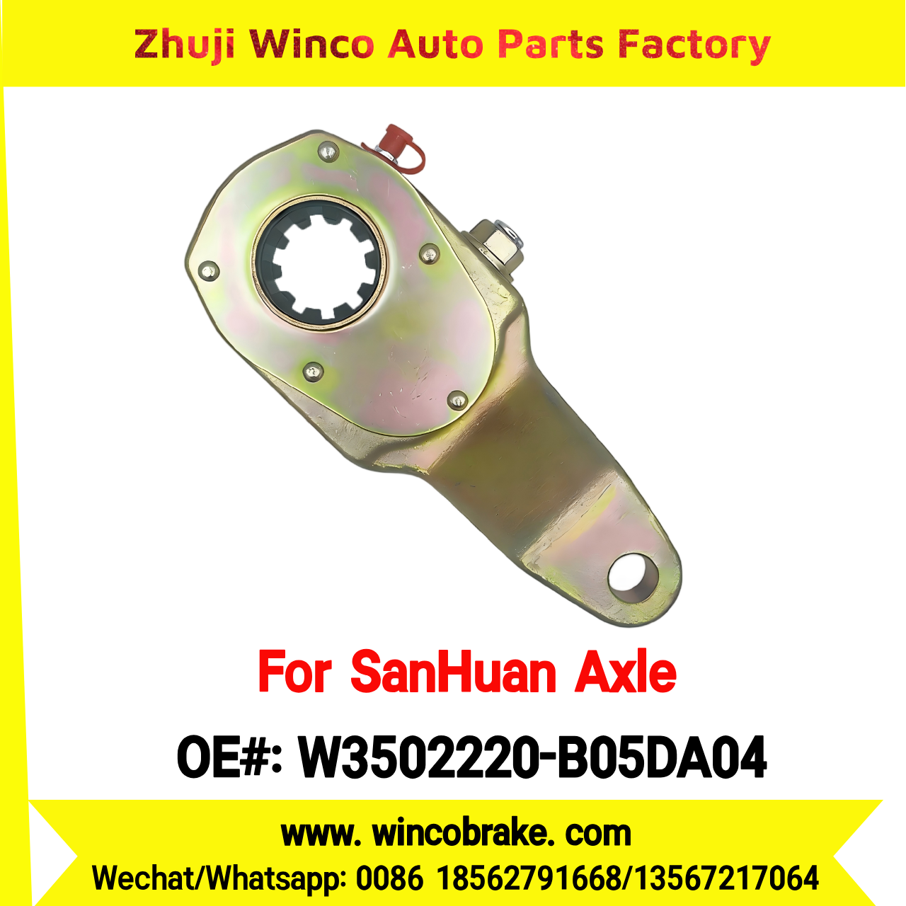 Winco OEM W3502220-B05DA04 Manual Slack Adjuster for Auto Adjusting Arm for SanHuan Axle Spare Parts Zhengteng Right 10 Teeth