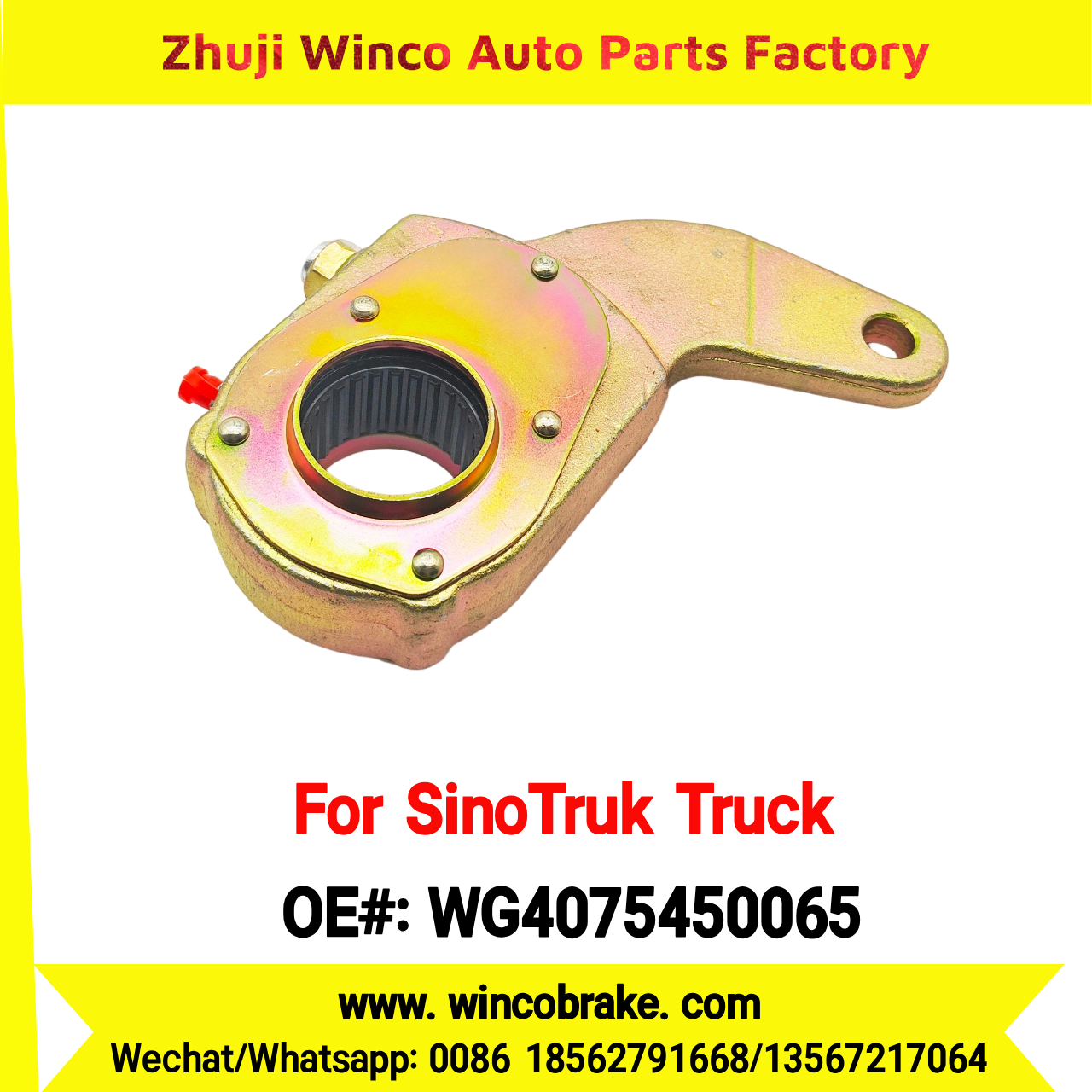 Winco OEM WG4075450065 Manual Slack Adjuster for Suit to China Sinotruk Truck HOWO SITRAK 26 Teeth SPARE PARTS