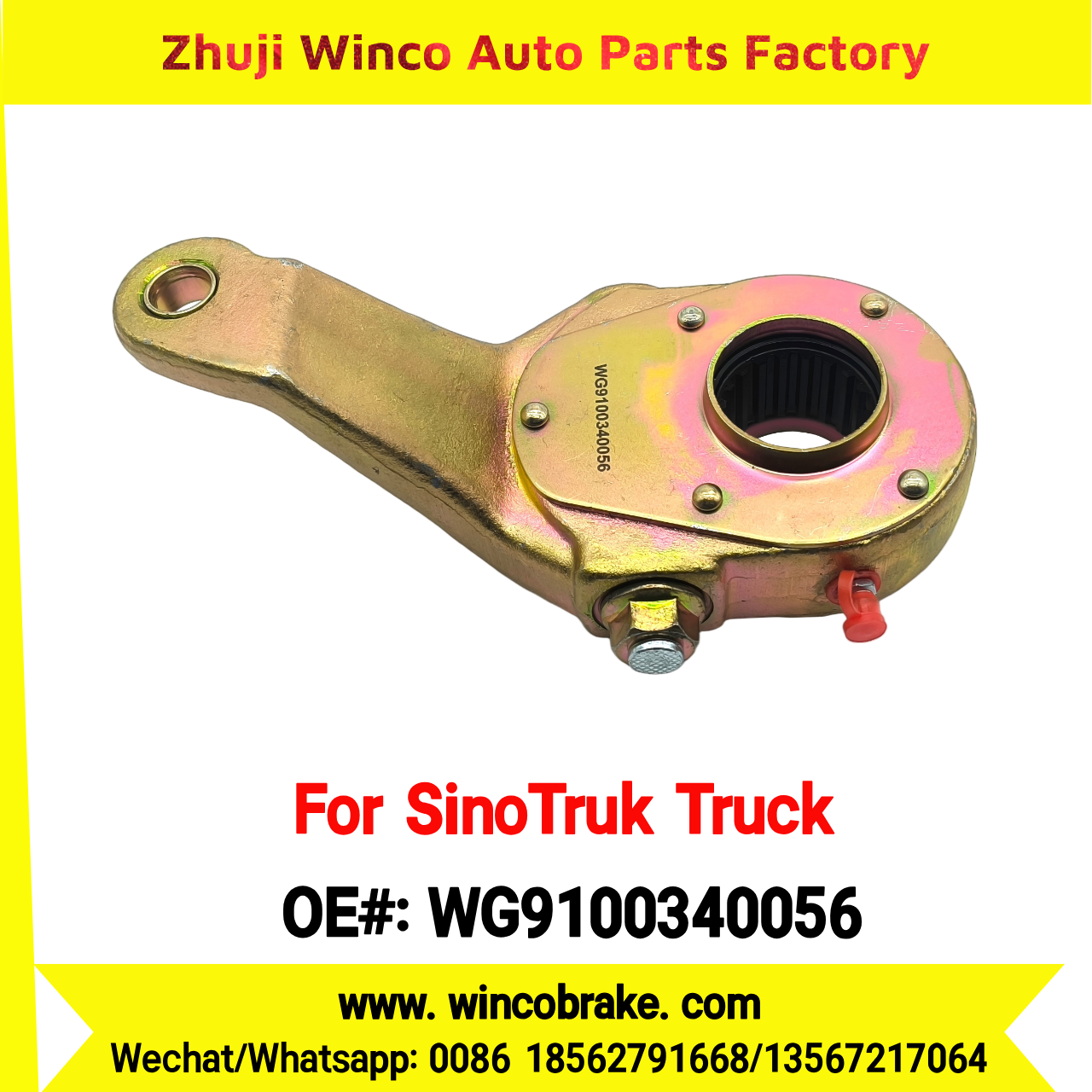 Winco OEM WG9100340056 Manual Slack Adjuster for Suit to China Sinotruk Truck RH Howo Styer Back 19 Teeth SPARE PARTS