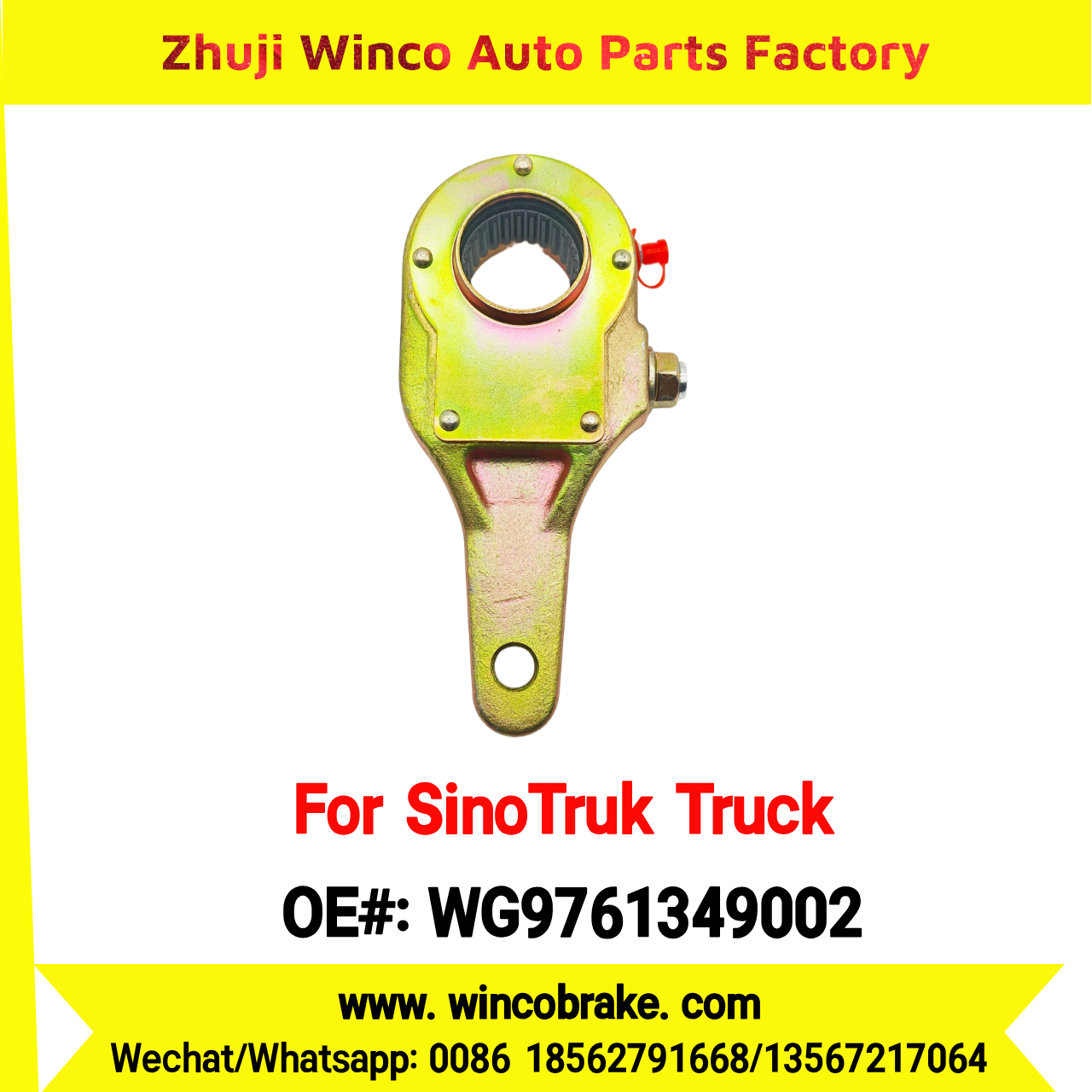 Winco OEM WG9761349002 Manual Slack Adjuster for Suit to China Sinotruk Truck HOWO SITRAK 26 Teeth SPARE PARTS
