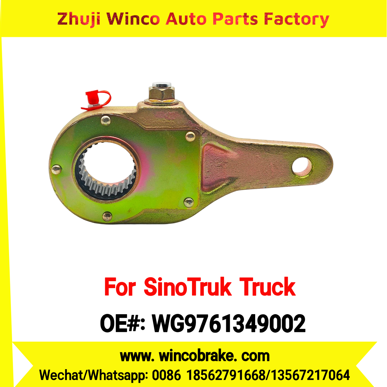 Winco OEM WG9761349002 Manual Slack Adjuster for Suit to China Sinotruk Truck HOWO SITRAK 26 Teeth SPARE PARTS