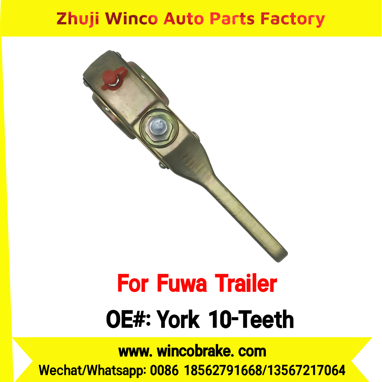 Winco OEM Fuwa Trailer York 10-Teeth Manual Slack Adjuster for Suit to China Fuwa Trailer 3 Hole 10 Teeth Brake Systems