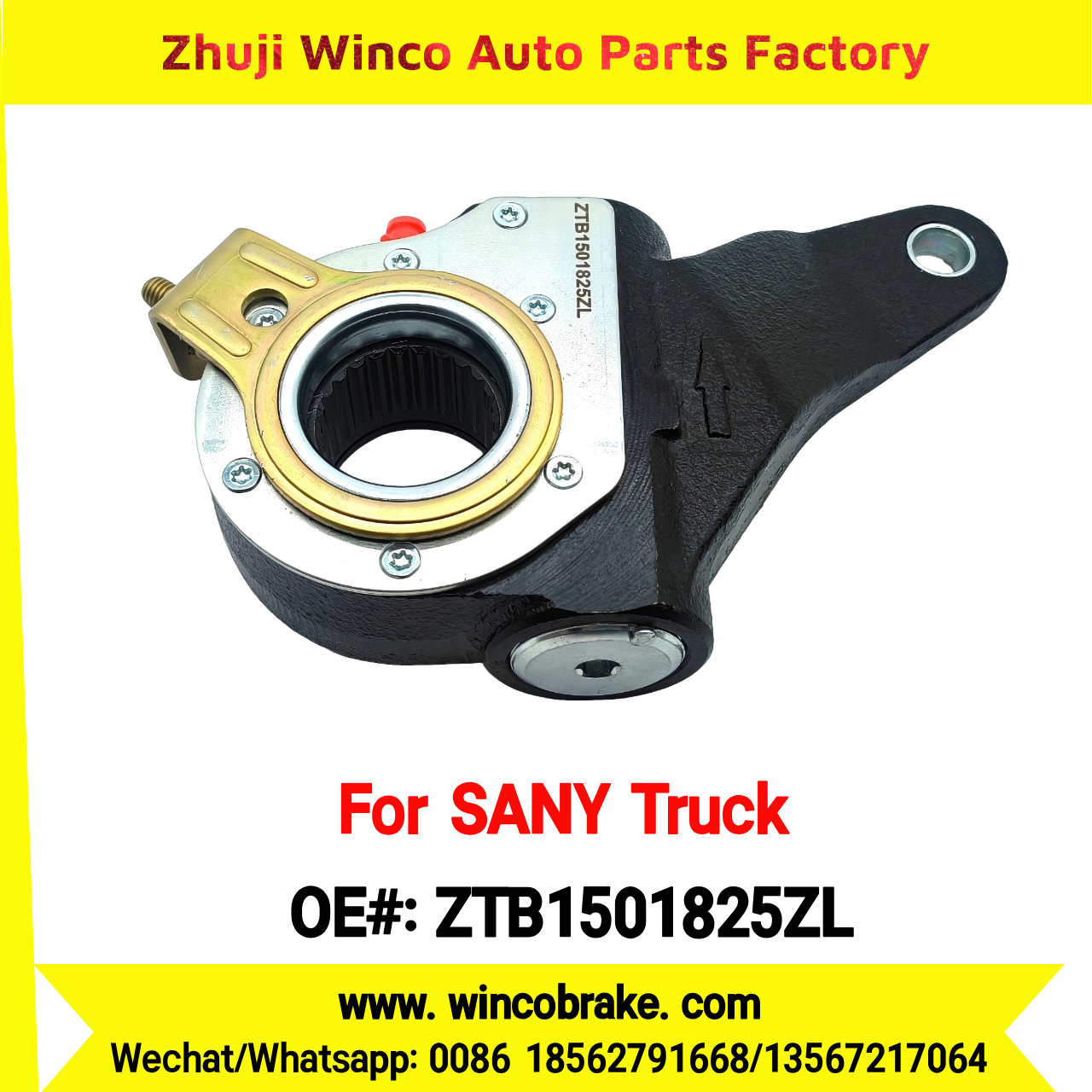 Winco OEM ZTB1501825ZL Automatic Slack Adjuster for Suit to Chinese SANY Trucks Left 25 Teeth