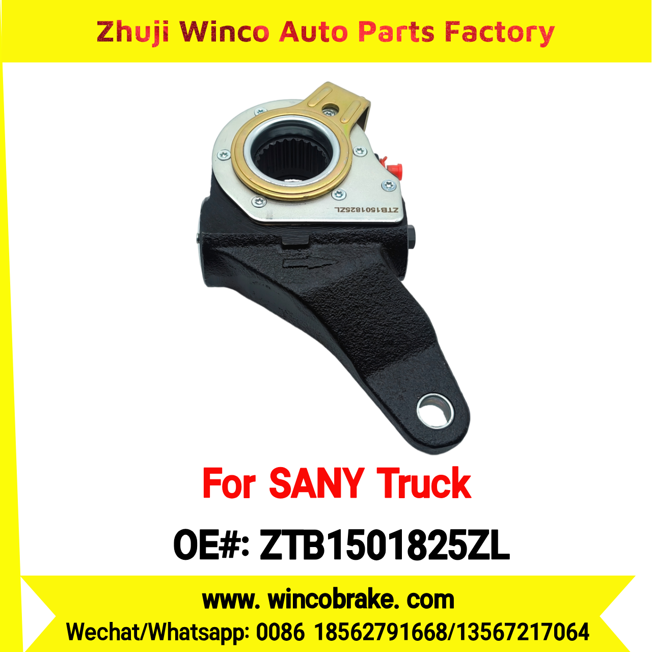 Winco OEM ZTB1501825ZL Automatic Slack Adjuster for Suit to Chinese SANY Trucks Left 25 Teeth